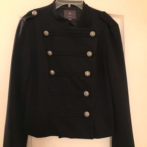Short black double breasted jacket
